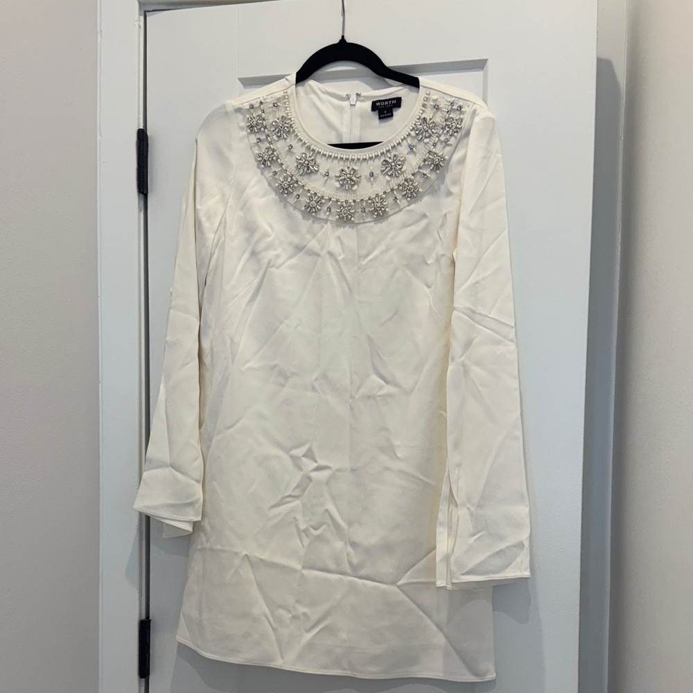 Worth Ivory Dress with Metallic Accents